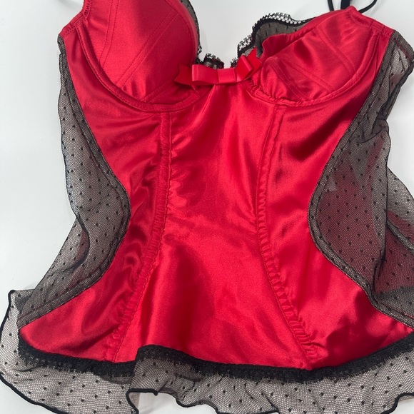 Jezebel Scarlet Red and Black Lace Satin Doll intimately Bustier size 34B - Picture 8 of 8